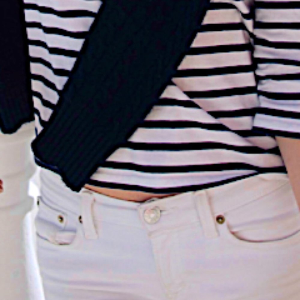 J Crew Boatneck Coastal Grandma white navy icon stripe